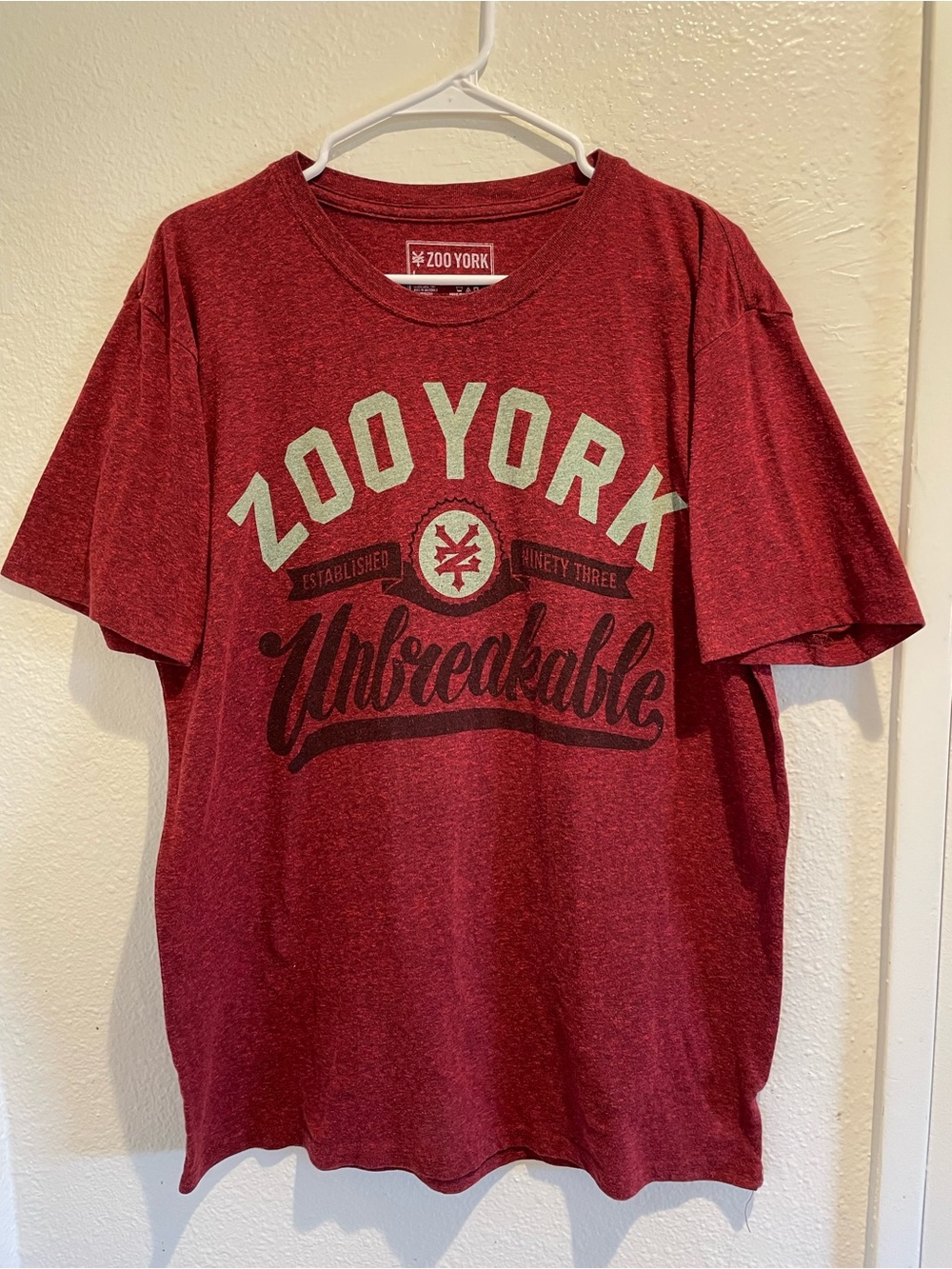 Zoo York Shirt Mens Medium M Red Heather Graphic Unbreakable Skate Streetwear